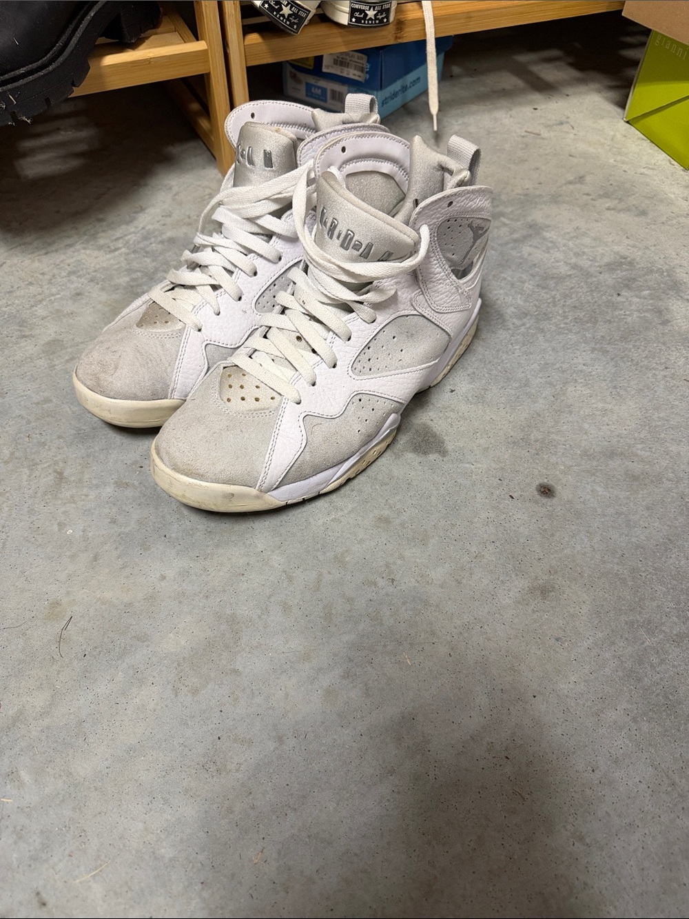 Jordan White and Light Gray Men's Sneakers